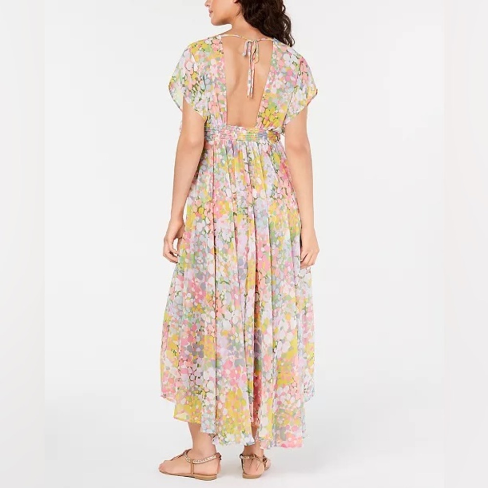 Kate Spade Colorful Floral Dots Beach Cover Up  MIDI Dress - Picture 3 of 11